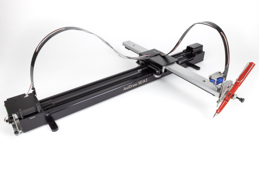 An AxiDraw SE/A3 pen plotter